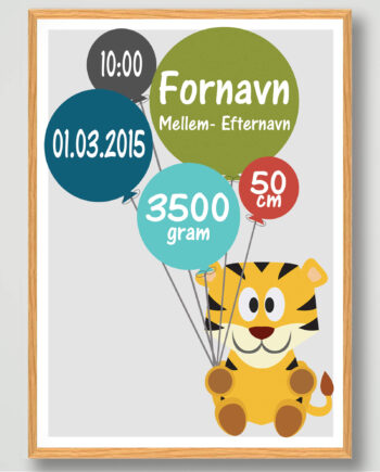 Fødselsplakat Tiger