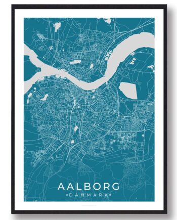 Aalborg By Plakat Blå
