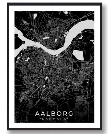 Aalborg By Plakat Sort