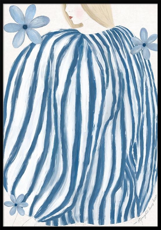 Blå Plakat No Straight Lines Here