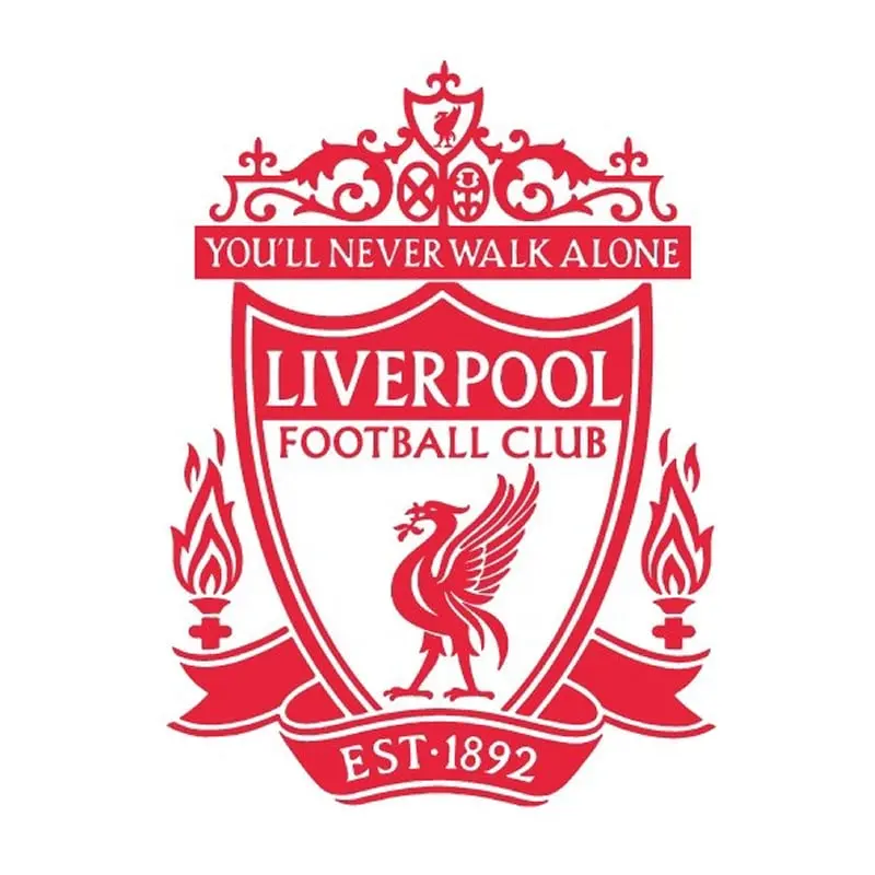 Liverpool Wallsticker  Liverpool Logo Som Fodbold Wallsticker  Rød   50x37cm