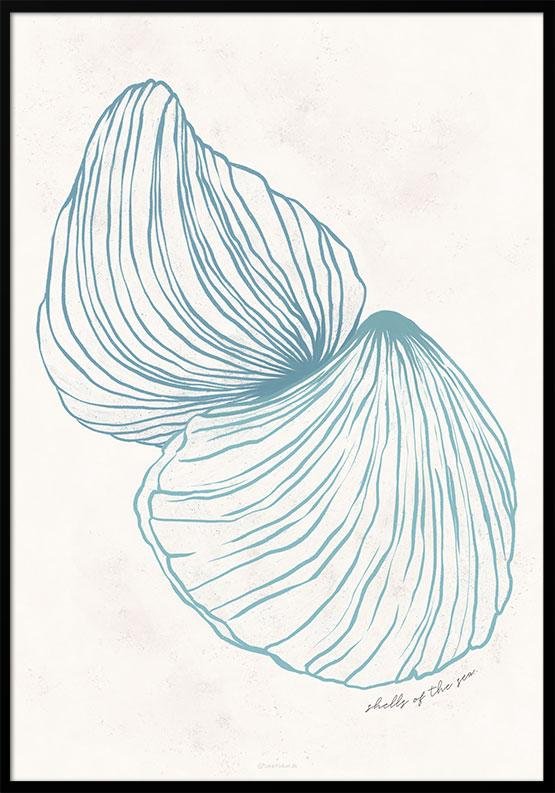 Lys Blå Plakat Shells Of The Sea