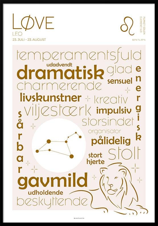 Plakat Stjernetegn Løve