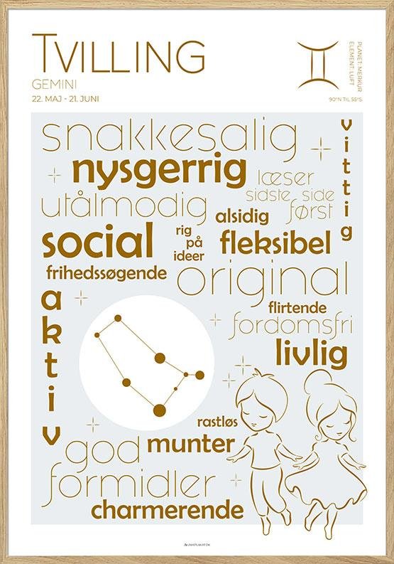 Plakat Stjernetegn Tvilling