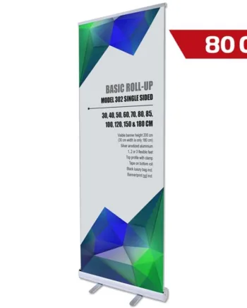 Basic Roll-up  Enkeltsidet  Alu Sølv  80 Cm