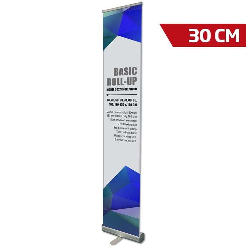 Basic Roll-up Kassette Enkeltsidet Alu Sølv 30 Cm