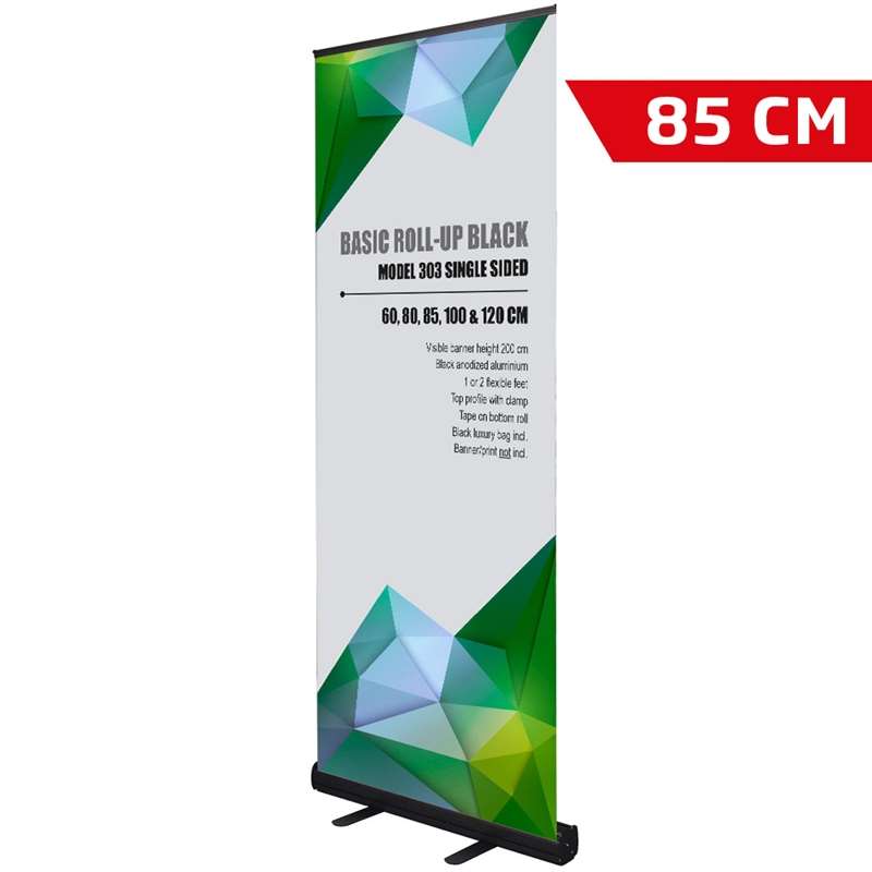 Basic Roll-up Kassette Enkeltsidet Sort 85 Cm