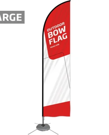 Beachflag  Outdoor Bow Flag  Sort Stang  Large  Inkl  Flag Og Krydsfod Med Vanddunk