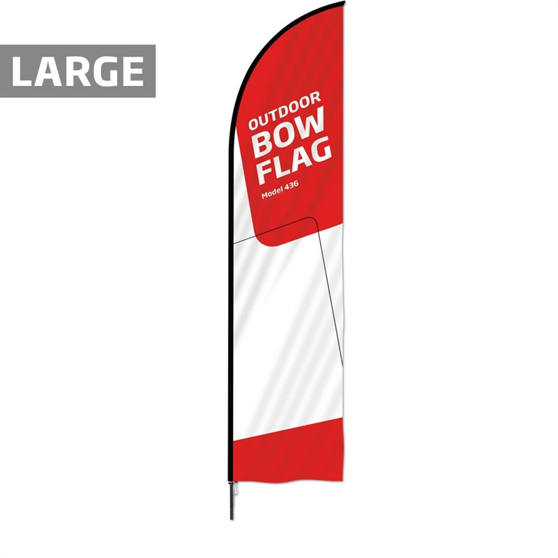 Beachflag Outdoor Bow Flag Sort Stang Large Inkl Flag