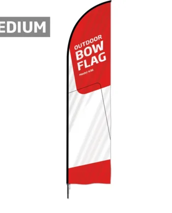 Beachflag  Outdoor Bow Flag  Sort Stang  Medium  Inkl  Flag