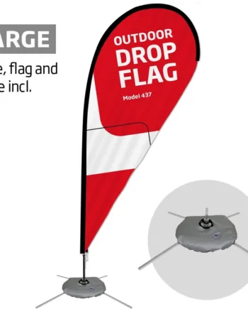 Beachflag  Outdoor Drop Flag  Sort Stang  Large Inkl  Flag Og Cross Flag Base