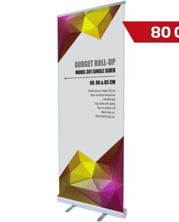 Budget Roll-up Kassette  Enkeltsidet  Alu Sølv  80 Cm