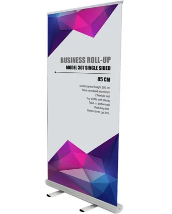 Business Roll-up  Enkeltsidet  100 Cm  Alu Sølv  Inkl  Taske Og Bannerprint