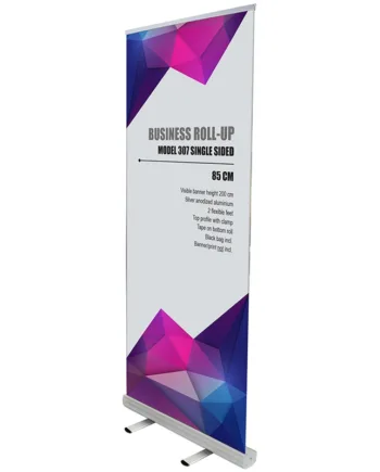 Business Roll-up Kassette  Enkeltsidet  Alu Sølv  Inkl  Taske
