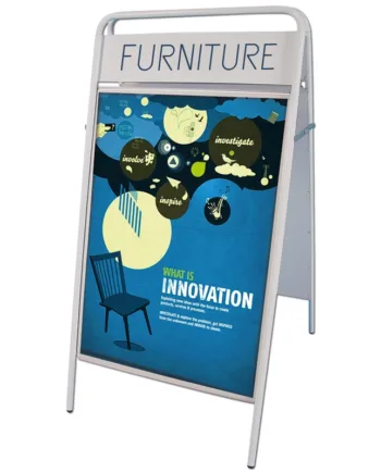 Expo Sign Gadeskilt Med Logoplade   A1  Hvid