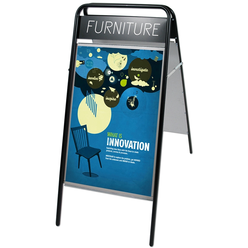 Expo Sign Gadeskilt Med Logoplade Sort 70 100 Cm