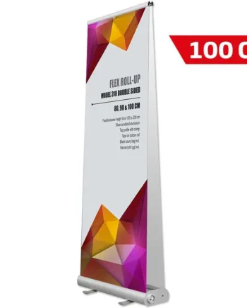 Flex Roll-up Kassette  Dobbeltsidet  Alu Sølv  100 Cm