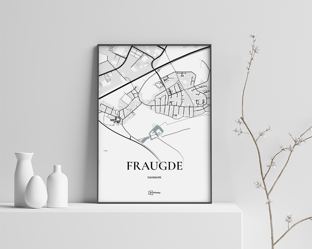 Fraugde Plakaten Fuldt Kort Hvid 70 100 Cm B1