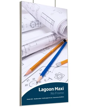 Maxiframe Lagoon  Dobbeltsidet Bannerramme  45 Mm Dyb  A1