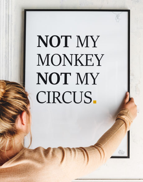 Not My Monkey Plakat 21 29 A4 Kr 199 -