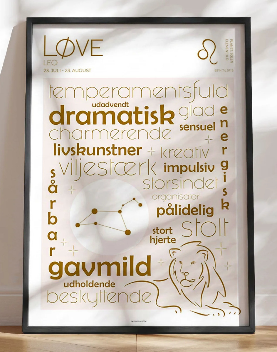 Plakat Stjernetegn Løve