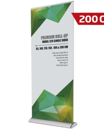 Premium Roll-up Kassette  Enkeltsidet  Alu Sølv  200 Cm