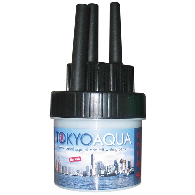 Tokyo Aqua Sæt Med Filtpenne Sort