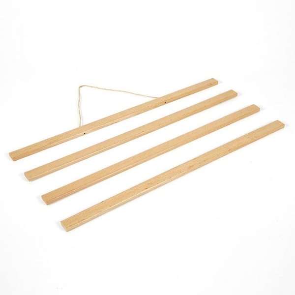 Wood Poster Hanger Lys Bøg Plakatliste Træ Magnetisk 40cm Sæt