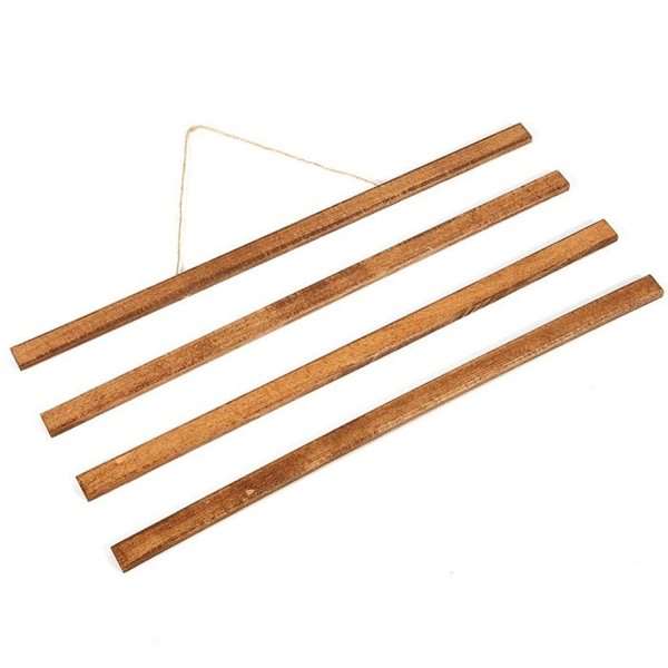 Wood Poster Hanger Mørk Bøg Plakatliste Træ Magnetisk 50cm Sæt