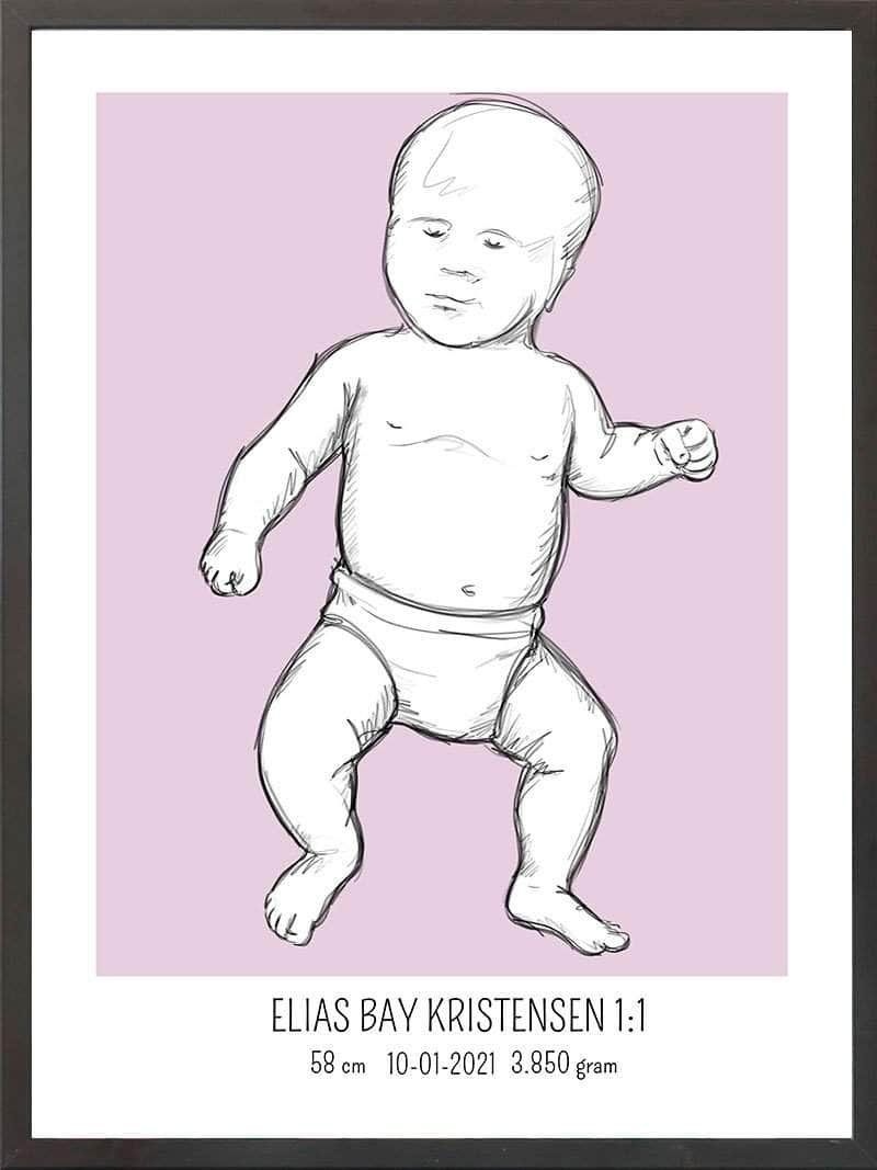 Birth Poster Fødselsplakat : Tumling Blå