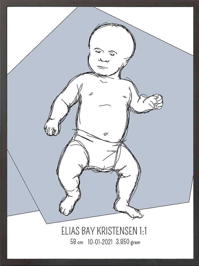 Birth Poster Fødselsplakat : Tumling Lyserød