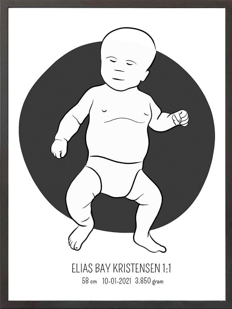 Birth Poster Fødselsplakat : Tumling Lyserød