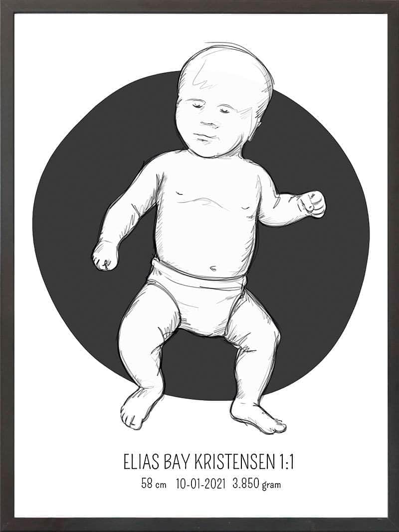 Birth Poster Fødselsplakat : Tumling Lyserød