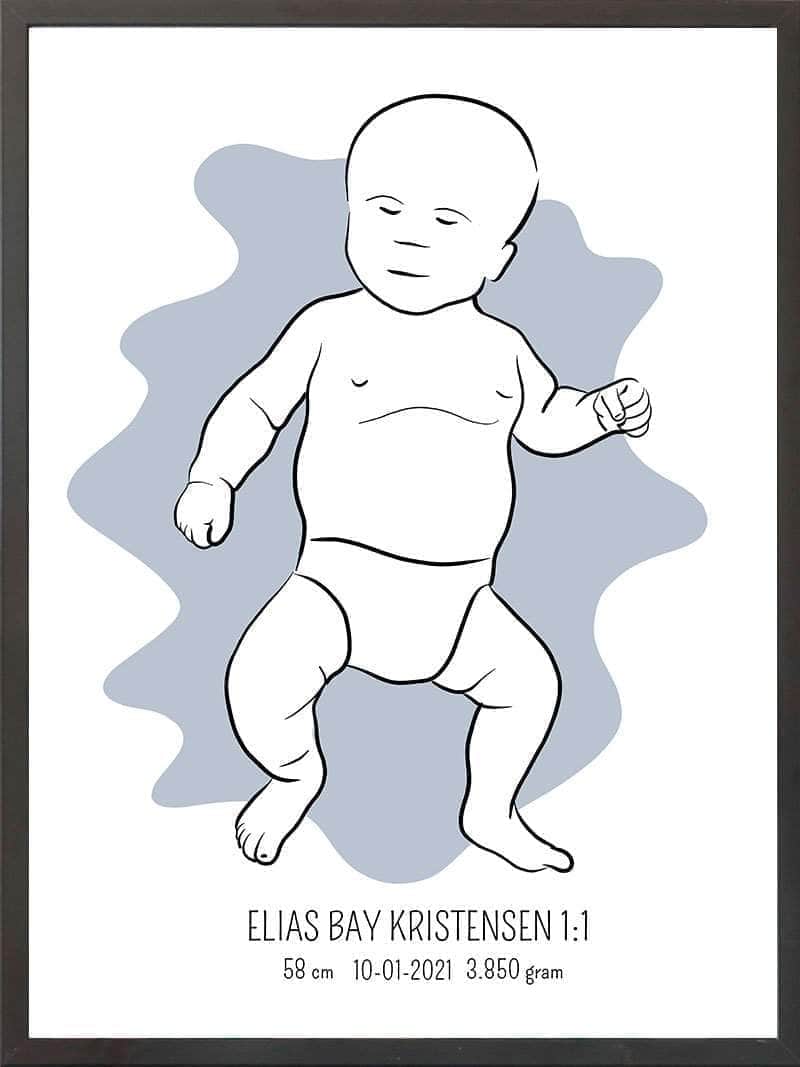 Birth Poster Fødselsplakat : Tumling Lyserød