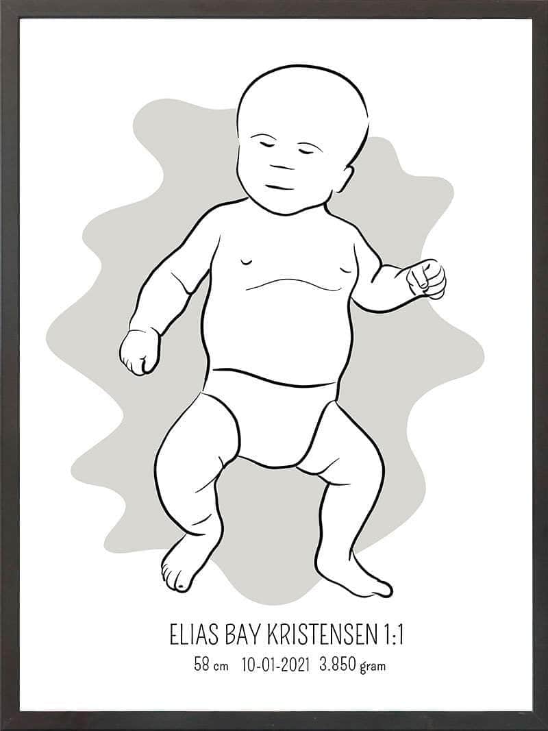 Birth Poster Fødselsplakat : Tumling Lyserød