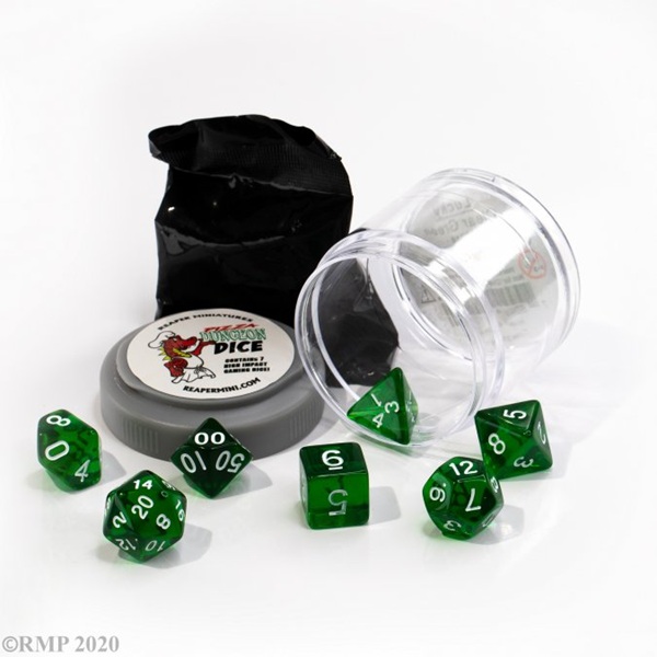 Dice Terninges 195 166      Terninger Reaper Miniatures Pizza Dungeon Dice: Clear Green  Inkl    Figur