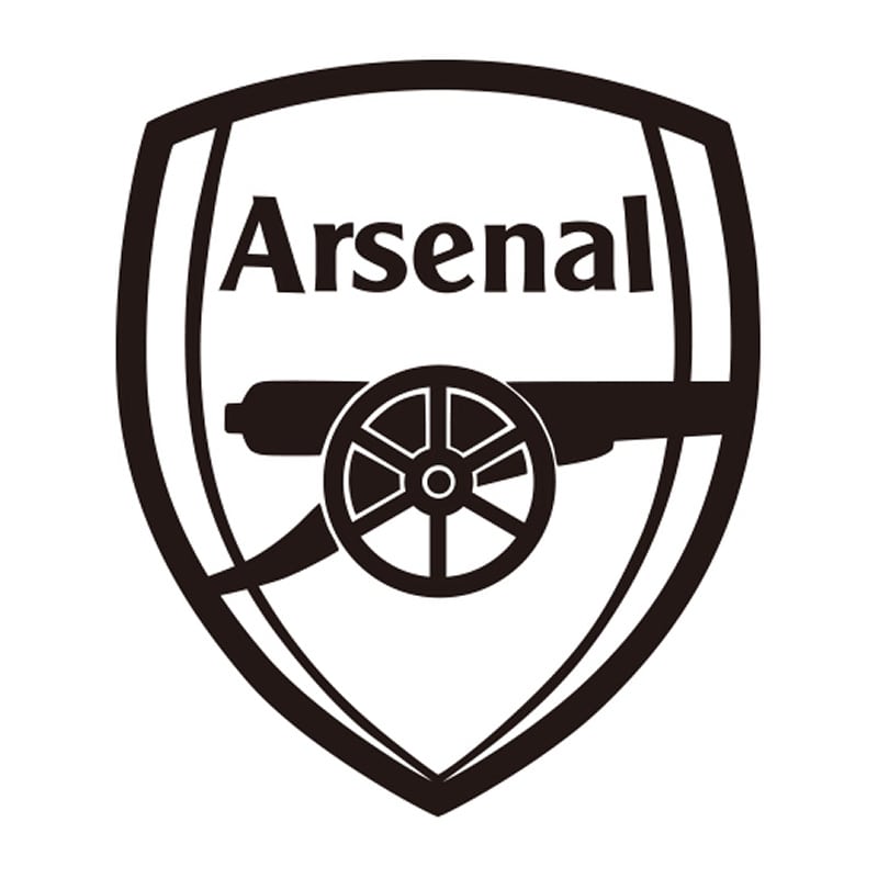 Fodbold Wallsticker Stort Arsenal Logo 68x58cm Sort