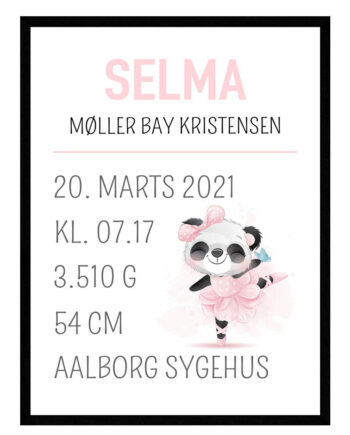 Fødselstavle Med Bamse Pige