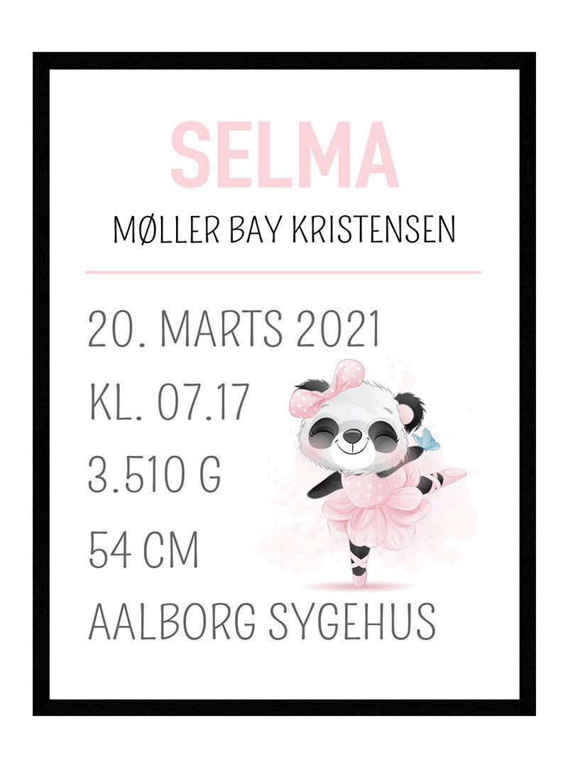 Fødselstavle Med Bamse Pige