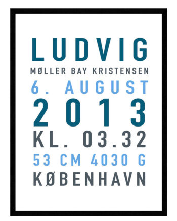 Fødselstavle Plakat Til Dreng