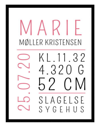 Fødselstavle Til Pige