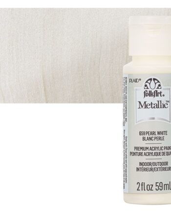 Folkart Metallic Acrylic Paint 659 Pearl White  59 Ml