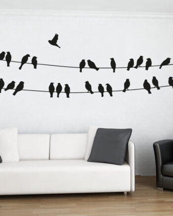 Fugle På Elkabel Wallsticker