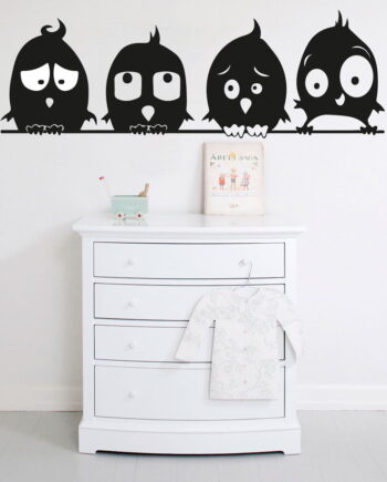 Fugle På Linje Wallsticker
