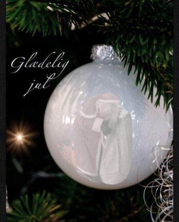 Hvid Julekugle Juleplakat