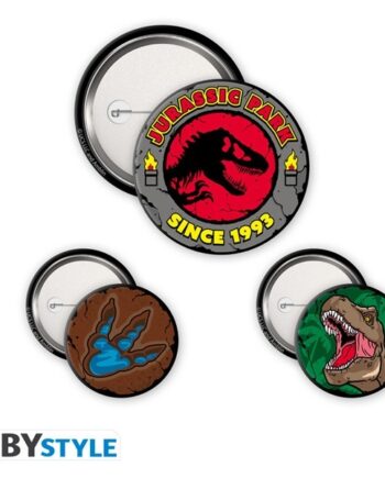 Jurassic Park Logo  -rex Pin Badge  -pack
