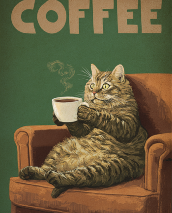 Kaffe Plakat 118  Kat  Kaffe Og Komisk Hygge