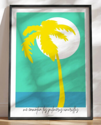 Kunstplakat Gul Palme