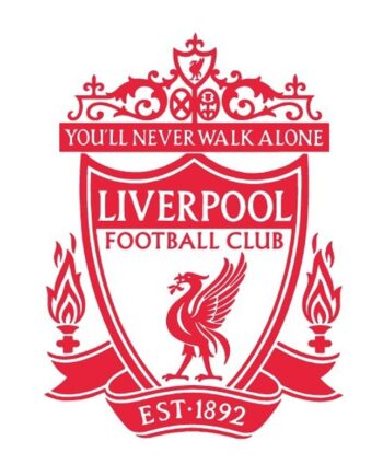 Liverpool Wallsticker  Liverpool Logo Som Fodbold Wallsticker  Rød   50x37cm