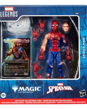 Marvel Legends Magic: The Gathering: Spider-man Battle-damaged Spider-man  Plus Exclusive Foil Card  Action Figure 15 Cm